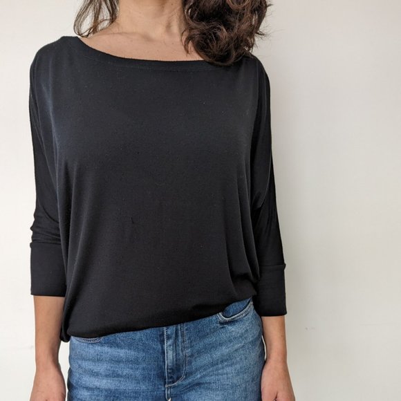 Black Jersey Knit Adjustable Top - Picture 4 of 5